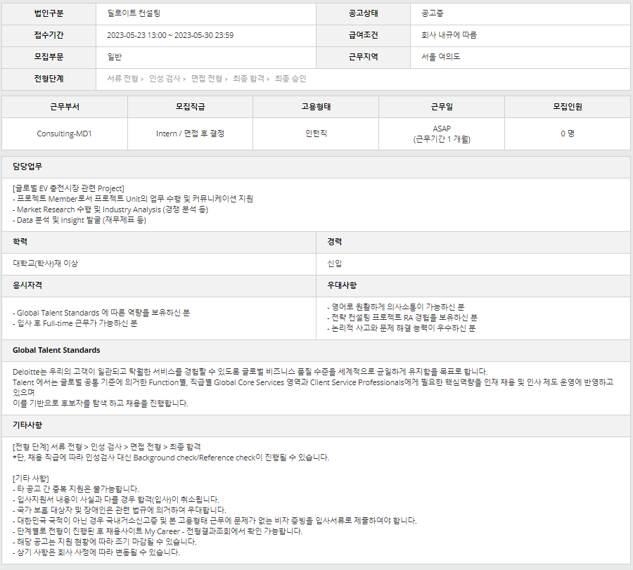 딜로이트컨설팅] Fy24 Monitor Deloitte 전략 프로젝트 Intern 채용 (~05/30) | 캐치